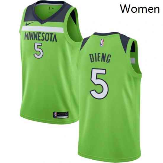 Womens Nike Minnesota Timberwolves 5 Gorgui Dieng Swingman Green NBA Jersey Statement Edition
